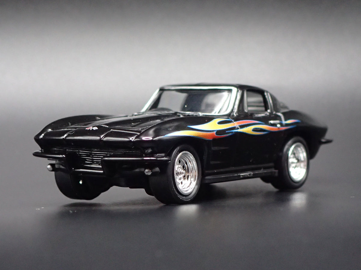 1965 65 CHEVY CHEVROLET CORVETTE BLACK 1:64 SCALE DIORAMA DIECAST MODEL CAR