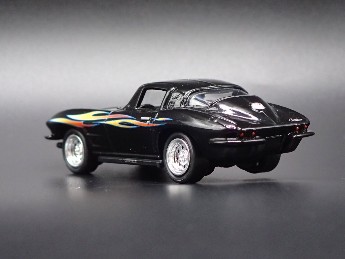 1965 65 CHEVY CHEVROLET CORVETTE BLACK 1:64 SCALE DIORAMA DIECAST MODEL CAR