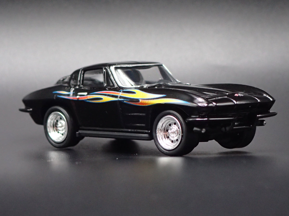 1965 65 CHEVY CHEVROLET CORVETTE BLACK 1:64 SCALE DIORAMA DIECAST MODEL CAR