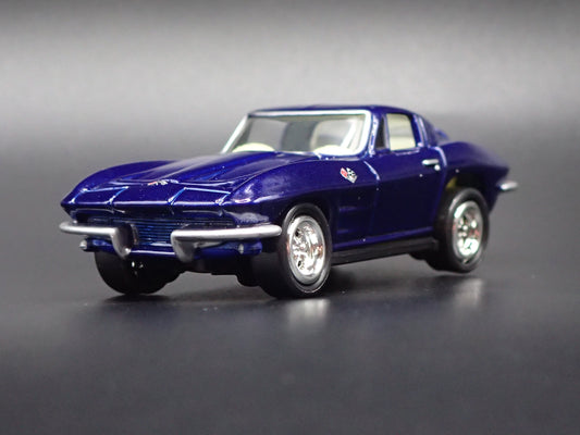 1966 66 CHEVY CHEVROLET CORVETTE BLUE 1:64 SCALE DIORAMA DIECAST MODEL CAR-Burning Rubber Toy Company