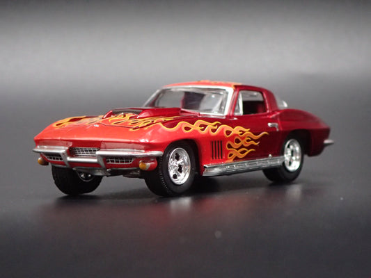 1967 67 CHEVY CHEVROLET CORVETTE BURGUNDY 1/64 SCALE DIORAMA DIECAST MODEL CAR-Burning Rubber Toy Company