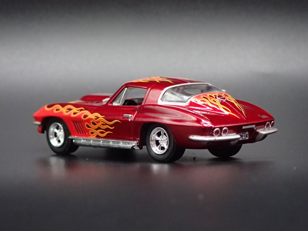 1967 67 CHEVY CHEVROLET CORVETTE BURGUNDY 1/64 SCALE DIORAMA DIECAST MODEL CAR