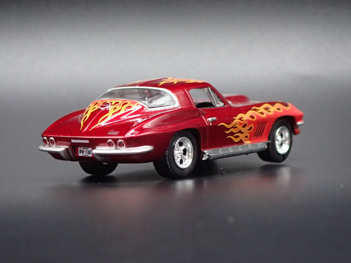1967 67 CHEVY CHEVROLET CORVETTE BURGUNDY 1/64 SCALE DIORAMA DIECAST MODEL CAR