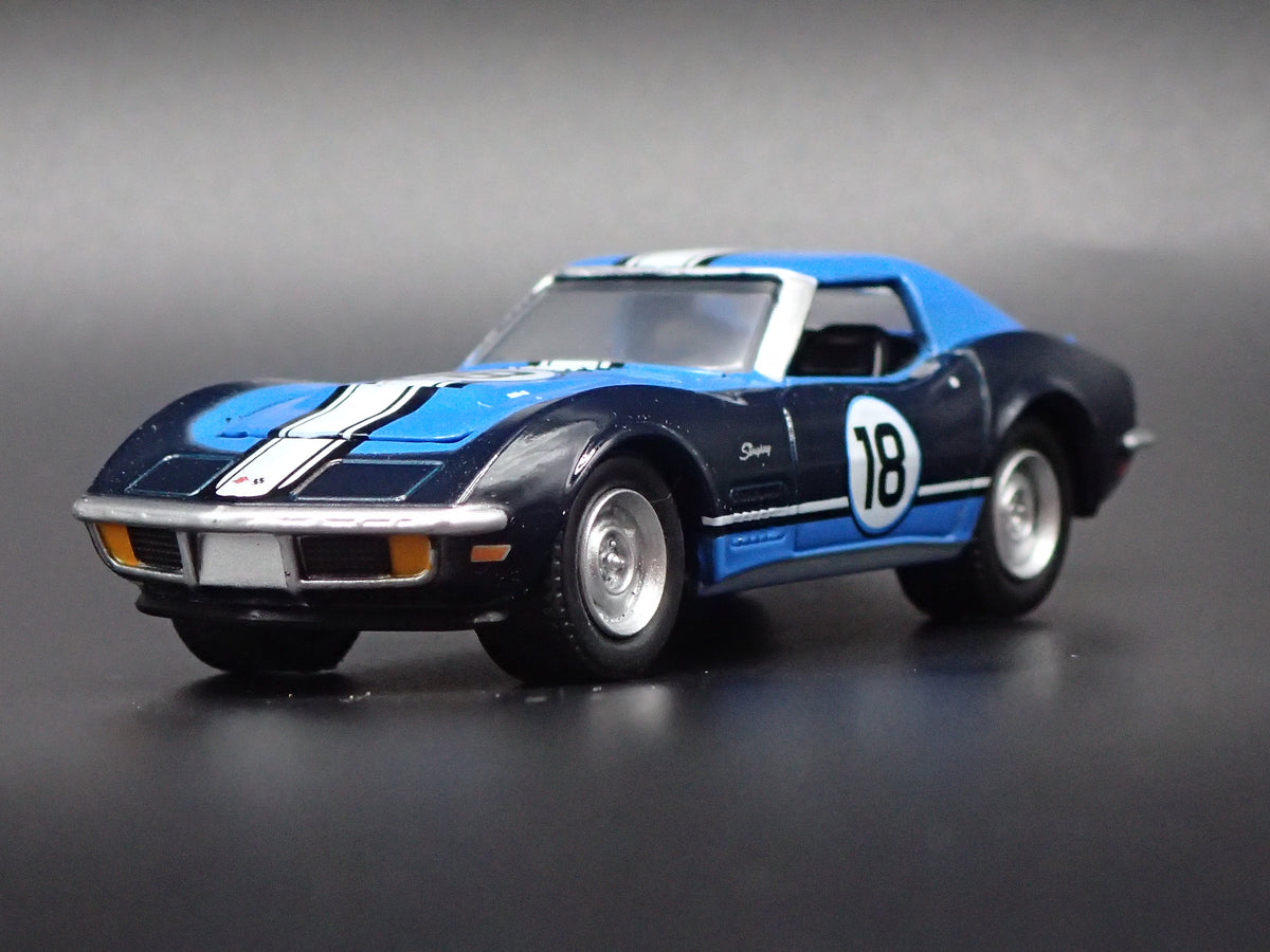 1971 71 CHEVY CHEVROLET CORVETTE RACING BLACK 1:64 SCALE DIORAMA DIECAST MODEL CAR