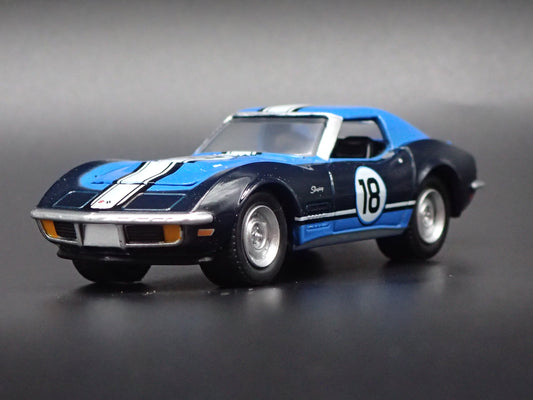1971 71 CHEVY CHEVROLET CORVETTE RACING BLACK 1:64 SCALE DIORAMA DIECAST MODEL CAR-Burning Rubber Toy Company