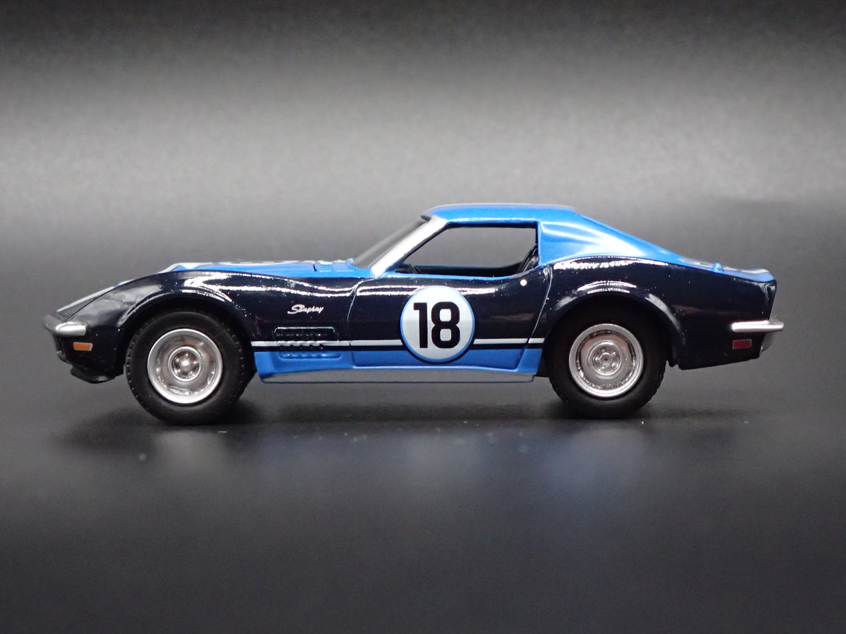 1971 71 CHEVY CHEVROLET CORVETTE RACING BLACK 1:64 SCALE DIORAMA DIECAST MODEL CAR