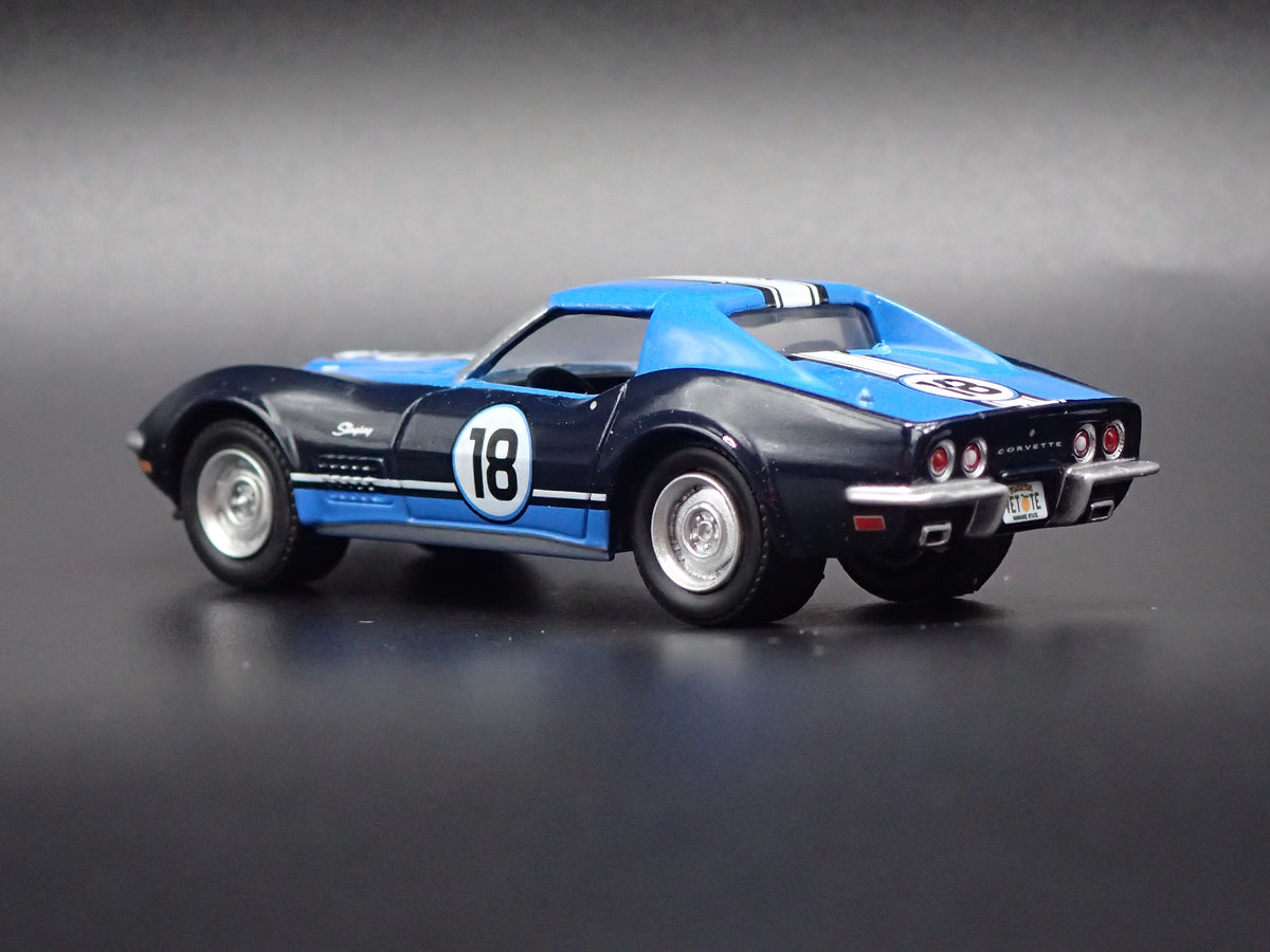 1971 71 CHEVY CHEVROLET CORVETTE RACING BLACK 1:64 SCALE DIORAMA DIECAST MODEL CAR