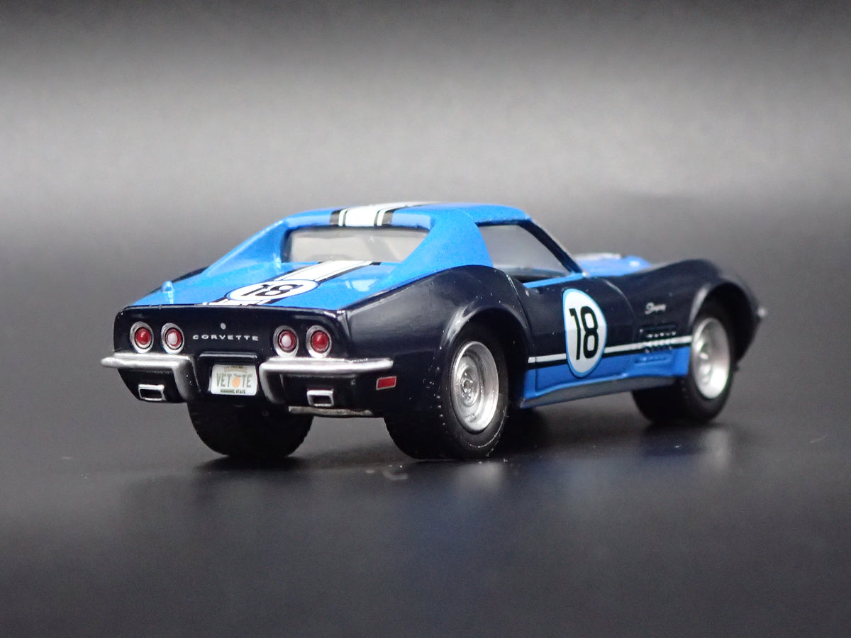 1971 71 CHEVY CHEVROLET CORVETTE RACING BLACK 1:64 SCALE DIORAMA DIECAST MODEL CAR
