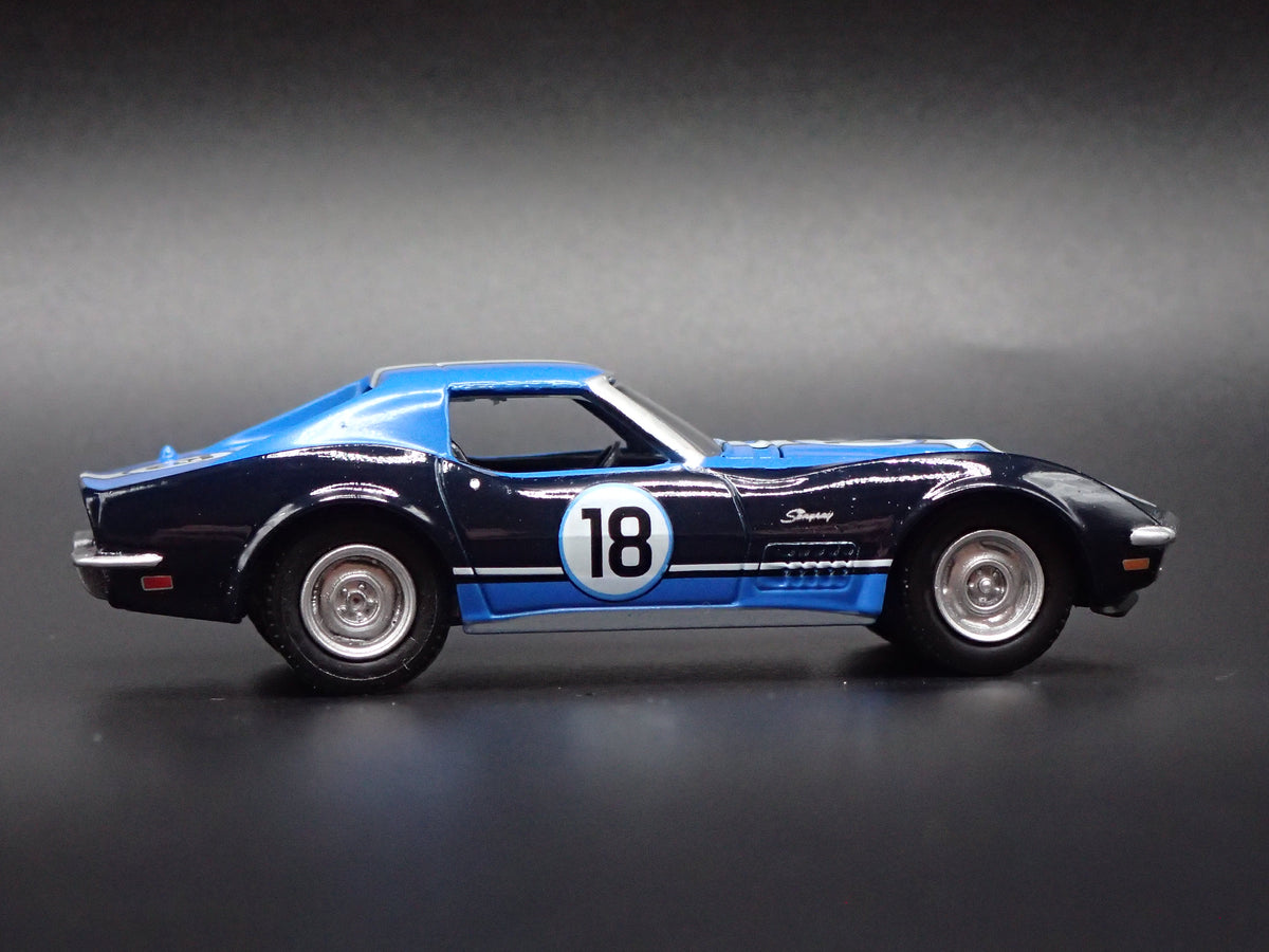 1971 71 CHEVY CHEVROLET CORVETTE RACING BLACK 1:64 SCALE DIORAMA DIECAST MODEL CAR