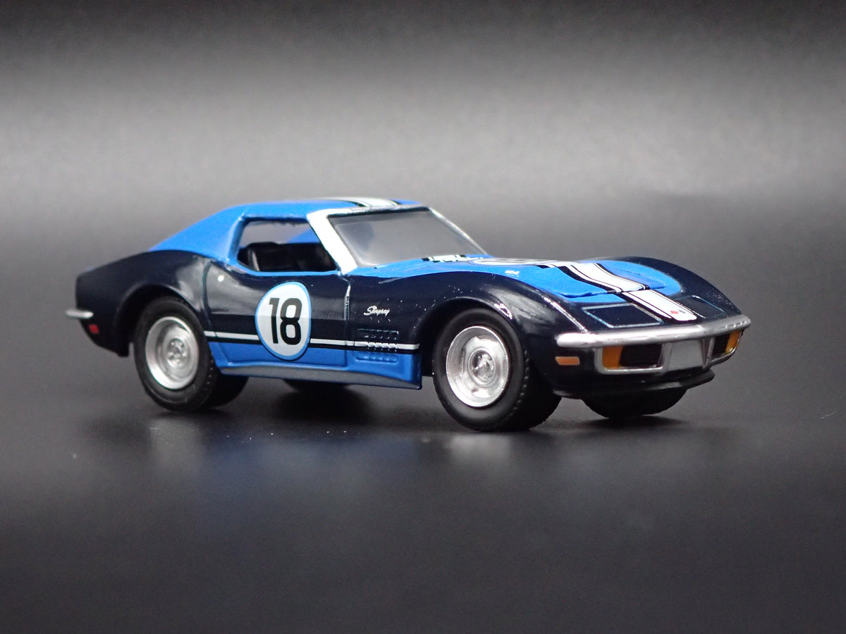 1971 71 CHEVY CHEVROLET CORVETTE RACING BLACK 1:64 SCALE DIORAMA DIECAST MODEL CAR