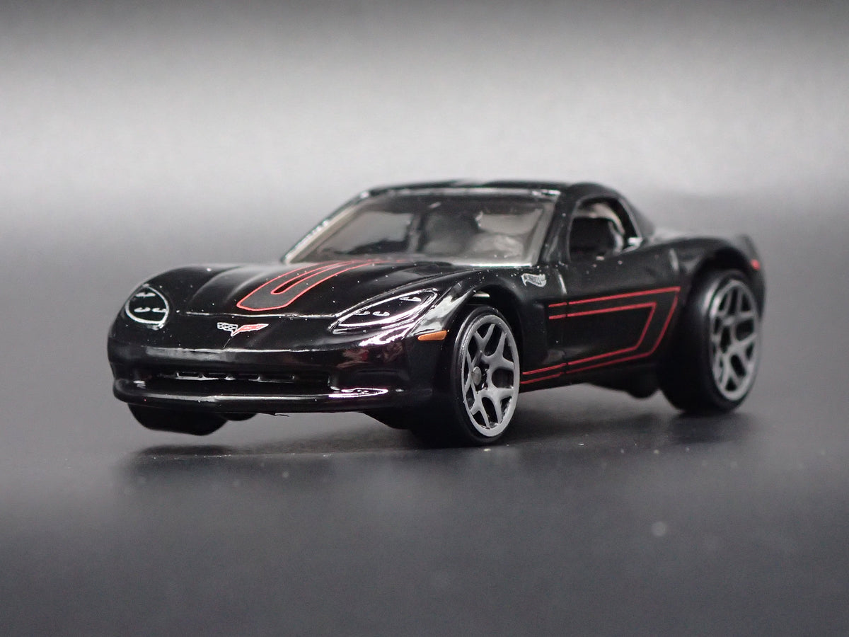 2005-2013 CHEVY CHEVROLET CORVETTE C6 BLACK 1:64 SCALE DIORAMA DIECAST MODEL CAR