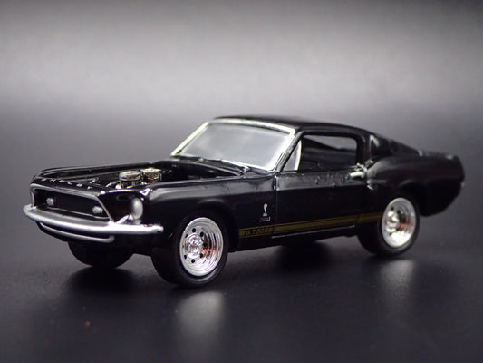 1968 68 FORD MUSTANG SHELBY GT500 BLACK 1/64 COLLECTIBLE DIECAST MODEL CAR-Burning Rubber Toy Company
