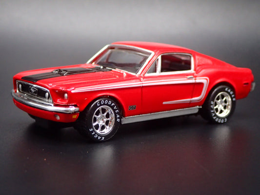 1968 68 FORD MUSTANG GT FASTBACK RED 1:64 SCALE DIORAMA DIECAST MODEL CAR-Burning Rubber Toy Company