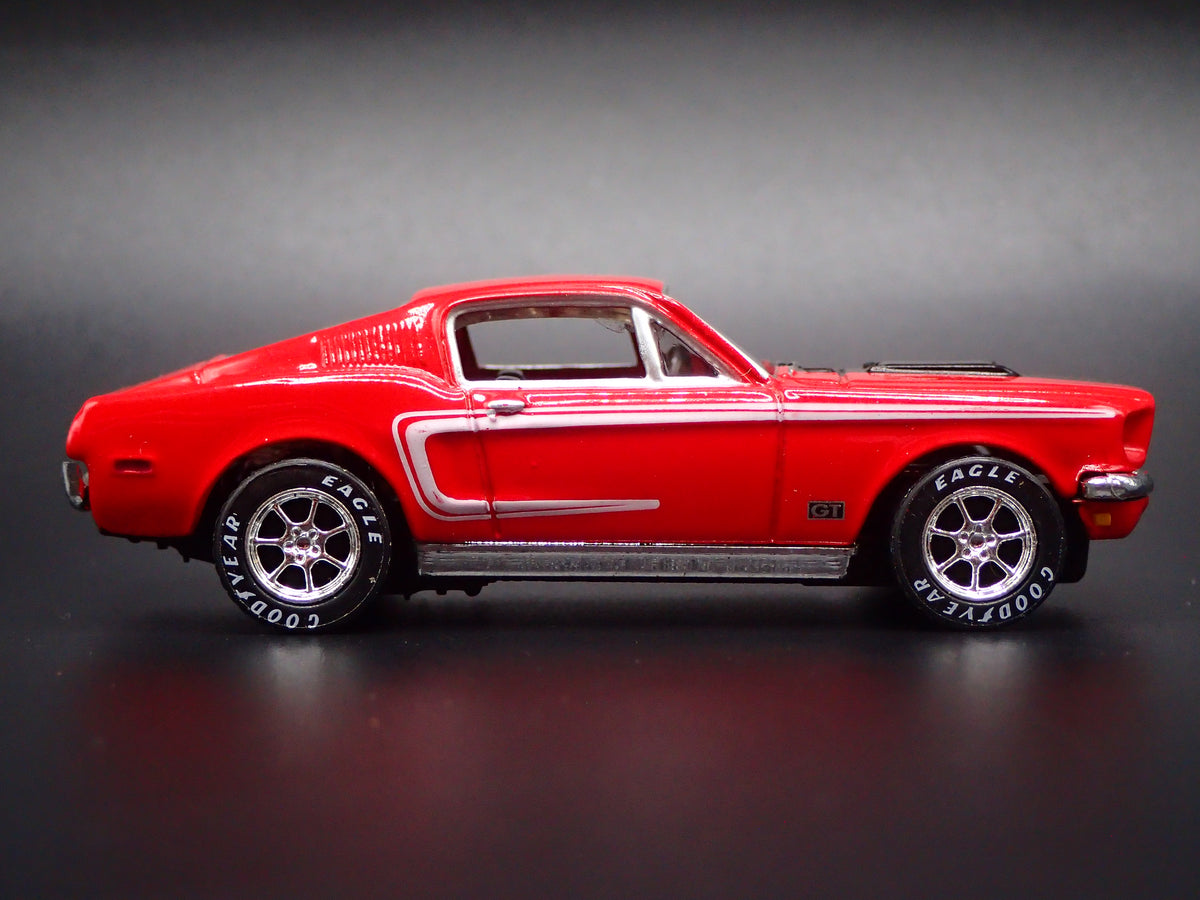 1968 68 FORD MUSTANG GT FASTBACK RED 1:64 SCALE DIORAMA DIECAST MODEL CAR