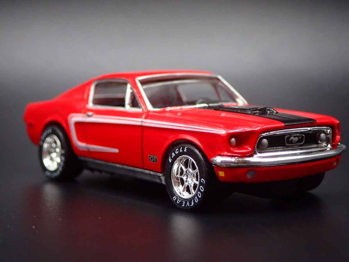 1968 68 FORD MUSTANG GT FASTBACK RED 1:64 SCALE DIORAMA DIECAST MODEL CAR