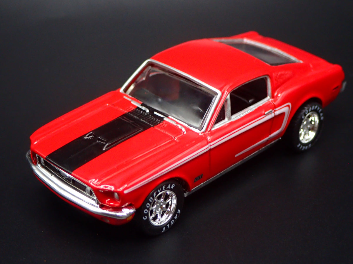 1968 68 FORD MUSTANG GT FASTBACK RED 1:64 SCALE DIORAMA DIECAST MODEL CAR