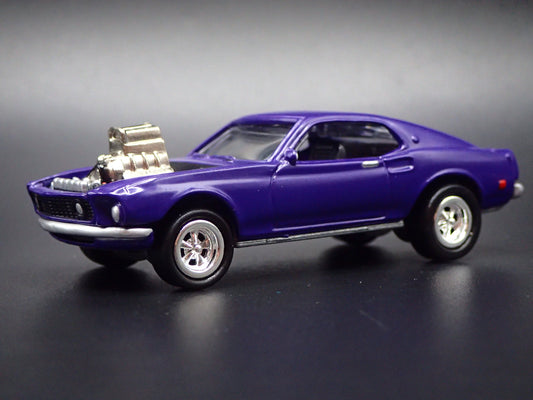 1969 69 FORD MUSTANG MACH 1 FASTBACK PURPLE 1/64 SCALE DIECAST MODEL CAR-Burning Rubber Toy Company