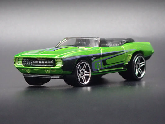 1969 69 CHEVY CHEVROLET CAMARO CONVERTIBLE GREEN 1:64 SCALE DIECAST MODEL CAR-Burning Rubber Toy Company