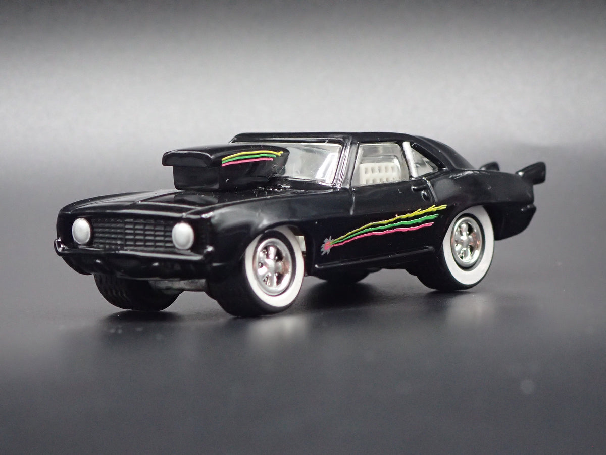 1969 CHEVY CHEVROLET CAMARO PRO STREET BLACK 1:64 SCALE DIORAMA DIECAST MODEL CAR