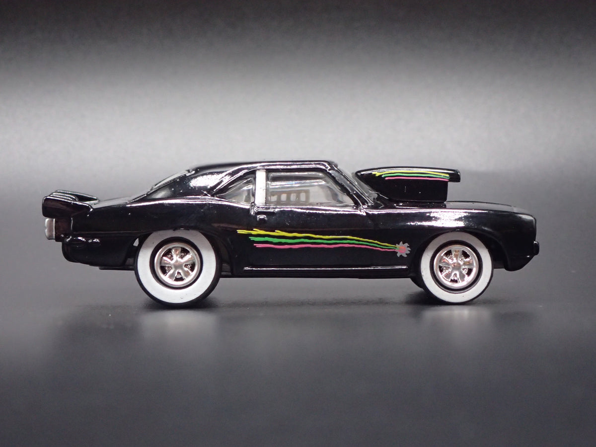 1969 CHEVY CHEVROLET CAMARO PRO STREET BLACK 1:64 SCALE DIORAMA DIECAST MODEL CAR