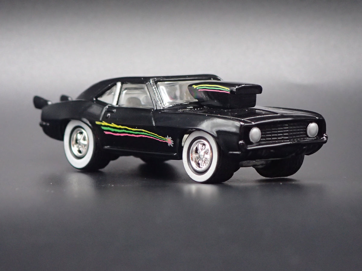 1969 CHEVY CHEVROLET CAMARO PRO STREET BLACK 1:64 SCALE DIORAMA DIECAST MODEL CAR