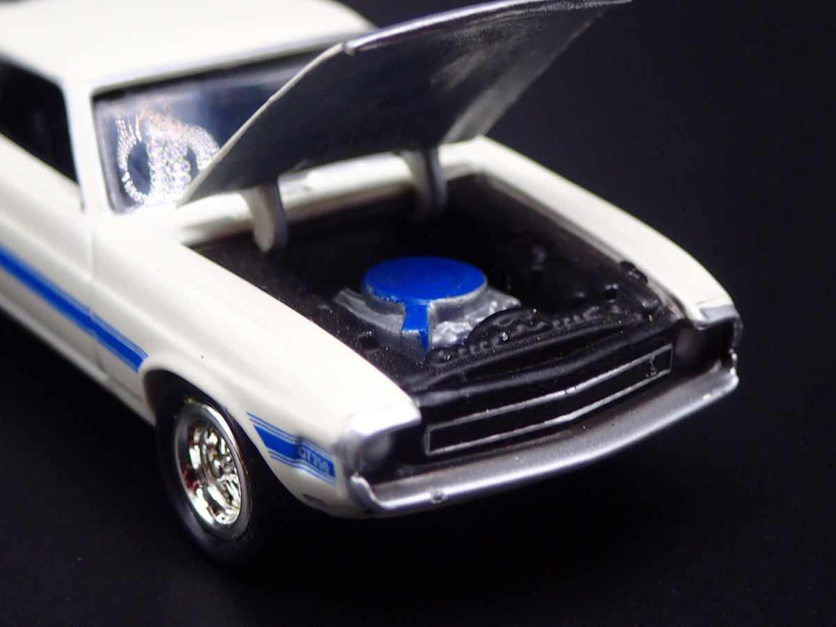 1969 69 FORD MUSTANG SHELBY GT350 FASTBACK WHITE 1/64 SCALE DIECAST MODEL CAR