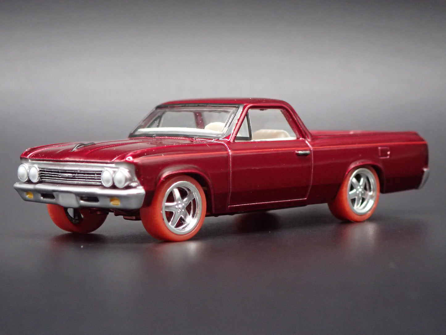 1966 CHEVROLET CHEVY EL CAMINO ULTRA RED 1:64 SCALE DIORAMA DIECAST MODEL CAR