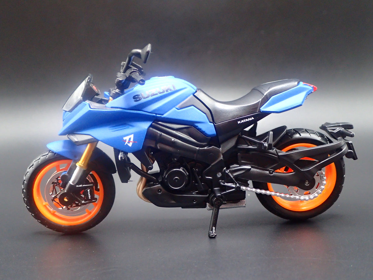 SUZUKI KATANA SPORT BIKE MOTORCYCLE BLUE 1/18 SCALE DIECAST MODEL BIKE