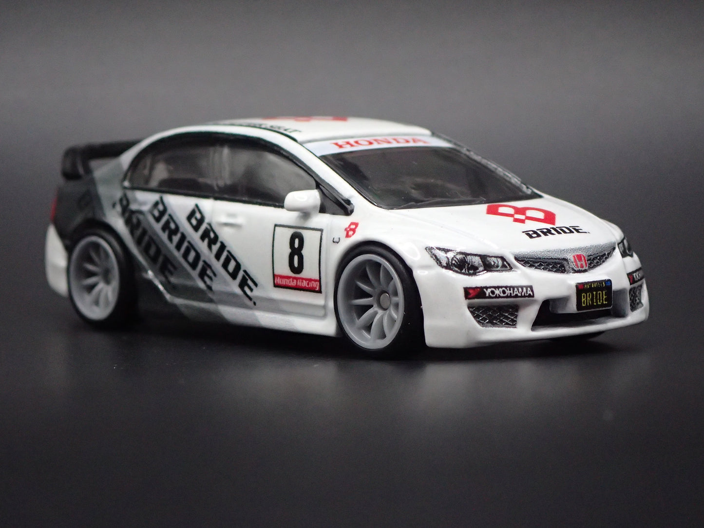 2005-2010 HONDA CIVIC TYPE R BRIDE RACING WHITE 1:64 SCALE DIECAST MODEL CAR
