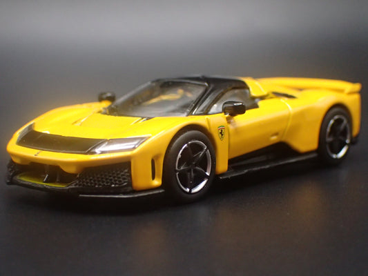 2025-2027 FERRARI F80 YELLOW 1:64 SCALE COLLECTIBLE DIORAMA DIECAST MODEL CAR-Burning Rubber Toy Company