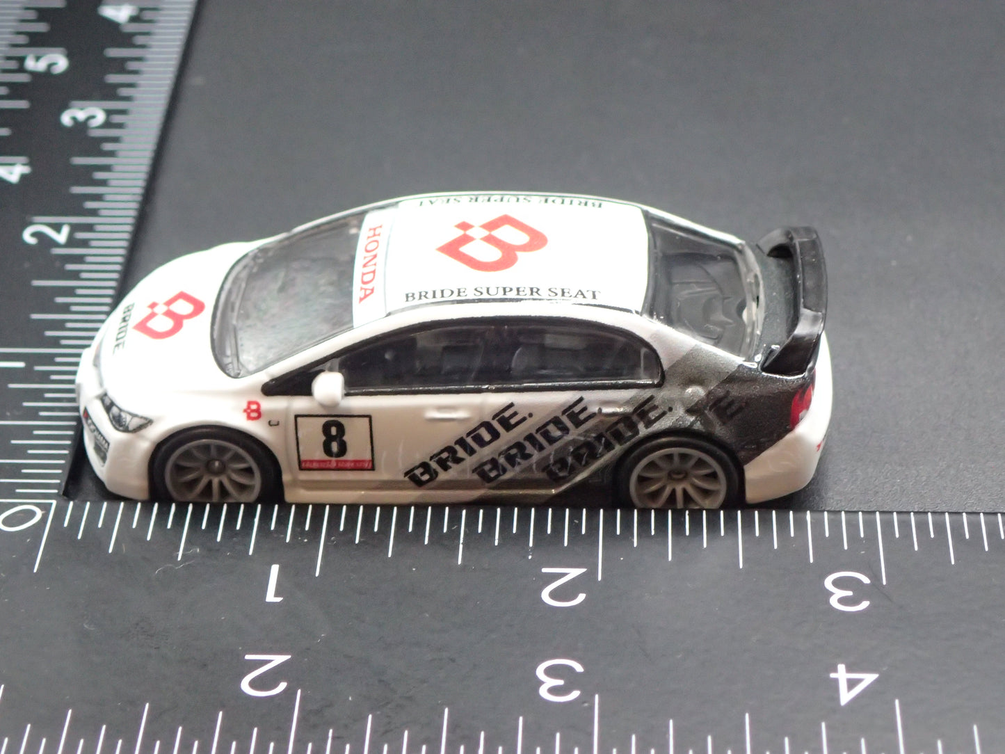 2005-2010 HONDA CIVIC TYPE R BRIDE RACING WHITE 1:64 SCALE DIECAST MODEL CAR
