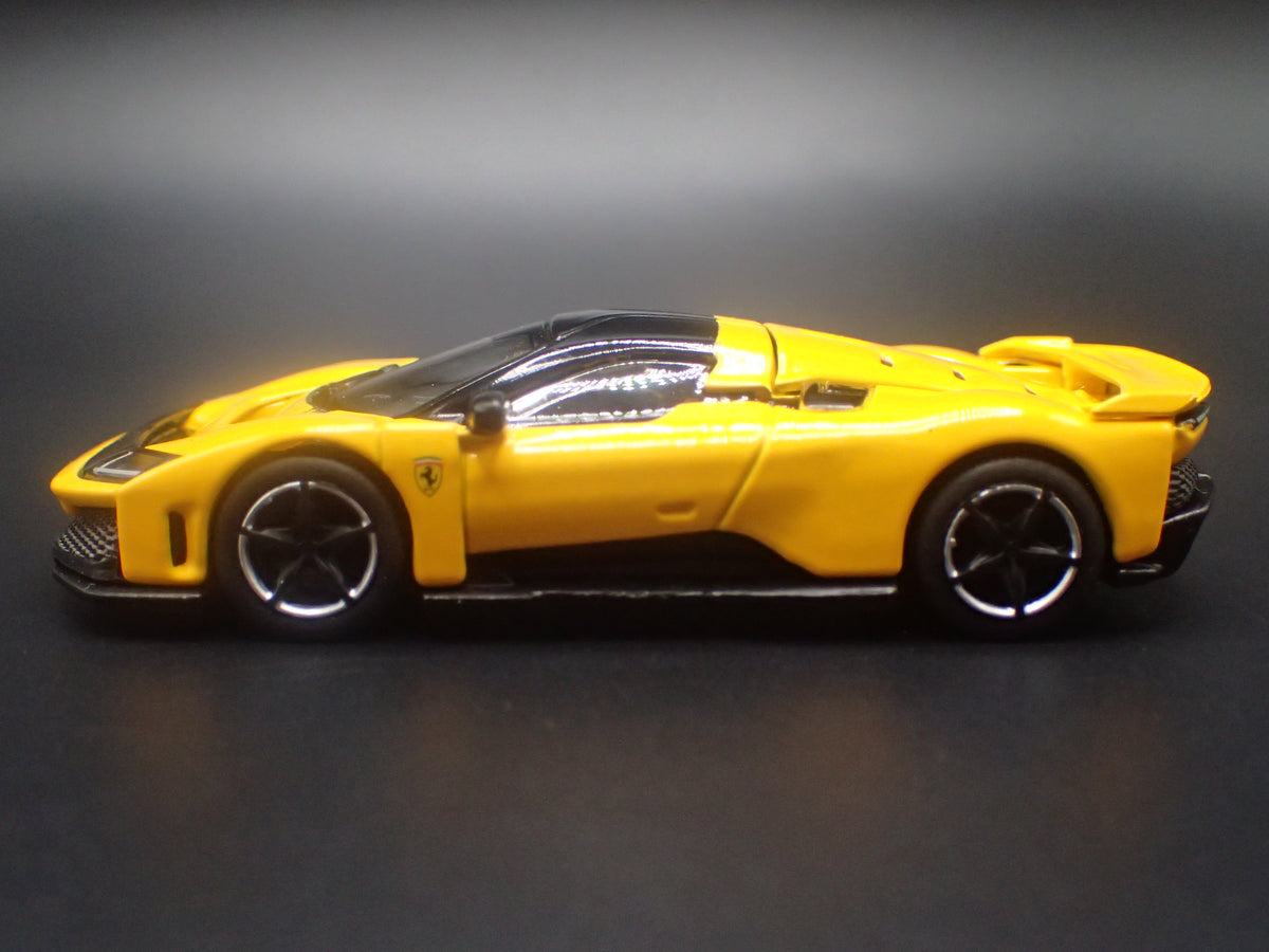 2025-2027 FERRARI F80 YELLOW 1:64 SCALE COLLECTIBLE DIORAMA DIECAST MODEL CAR