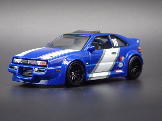 1988-1995 VW VOLKSWAGEN CORRADO VR6 BLUE 1:64 SCALE DIORAMA DIECAST MODEL CAR