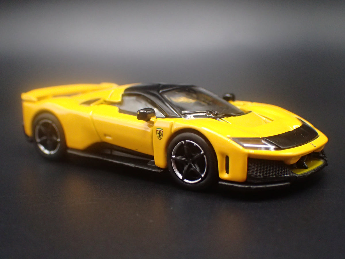 2025-2027 FERRARI F80 YELLOW 1:64 SCALE COLLECTIBLE DIORAMA DIECAST MODEL CAR