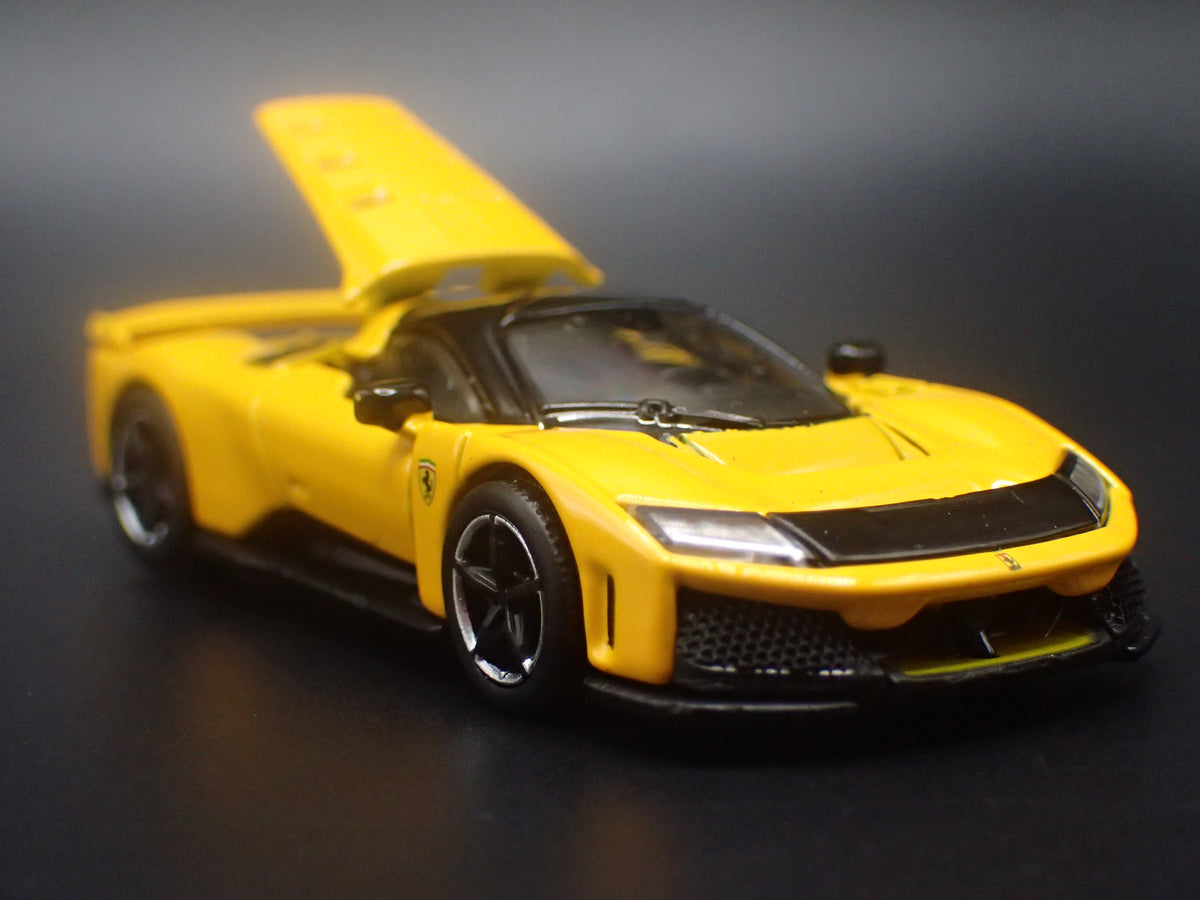 2025-2027 FERRARI F80 YELLOW 1:64 SCALE COLLECTIBLE DIORAMA DIECAST MODEL CAR
