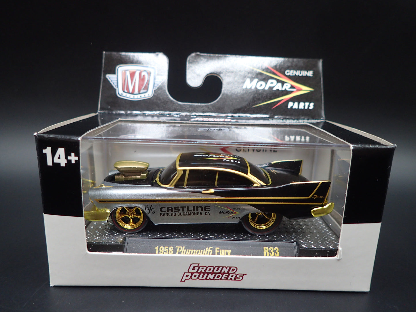 2026 M2 MACHINES 1958 PLYMOUTH FURY GROUND POUNDERS GOLD CHASE 1/64 RAW 1/250
