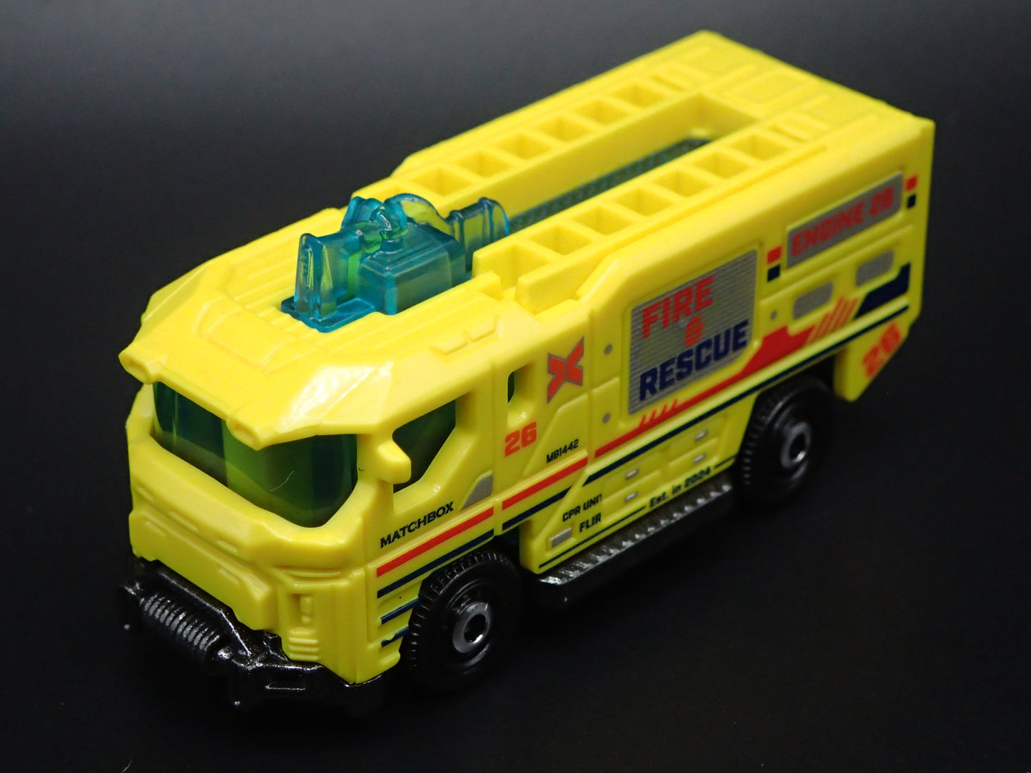 FIRE ENGINE TRUCK BLAZE BUSTER II YELLOW 1:64 MB SCALE DIORAMA DIECAST MODEL CAR