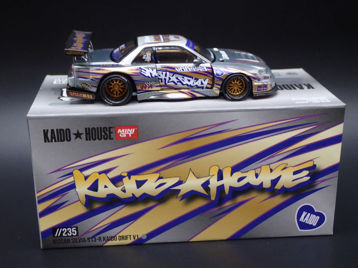 2026 KAIDO DRIFT NISSAN SILVIA S13-R V1 #235 RAW CHASE 1/64 SCALE DIECAST MODEL CAR