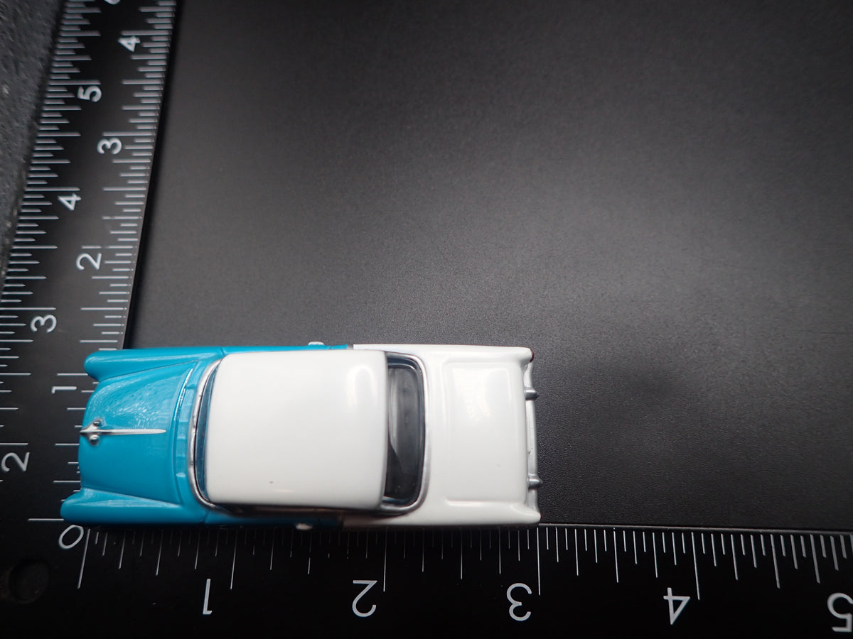 1955 55 CHEVY CHEVROLET BEL AIR TEAL 1:64 SCALE DIORAMA DIECAST MODEL CAR