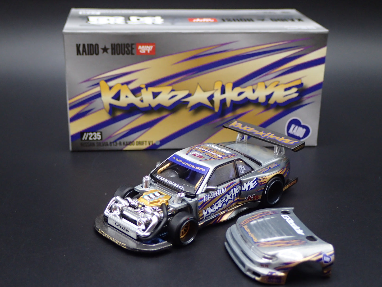 2026 KAIDO DRIFT NISSAN SILVIA S13-R V1 #235 RAW CHASE 1/64 SCALE DIECAST MODEL CAR