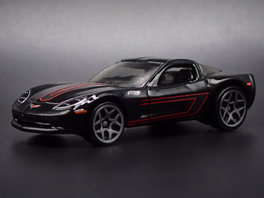 2005-2013 CHEVY CHEVROLET CORVETTE C6 BLACK 1:64 SCALE DIORAMA DIECAST MODEL CAR-Burning Rubber Toy Company