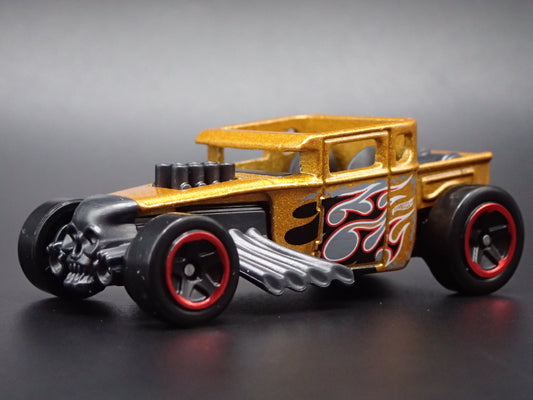 FORD CUSTOM BONE SHAKER HOT ROD GOLD 1:64 SCALE COLLECTIBLE DIECAST MODEL CAR-Burning Rubber Toy Company