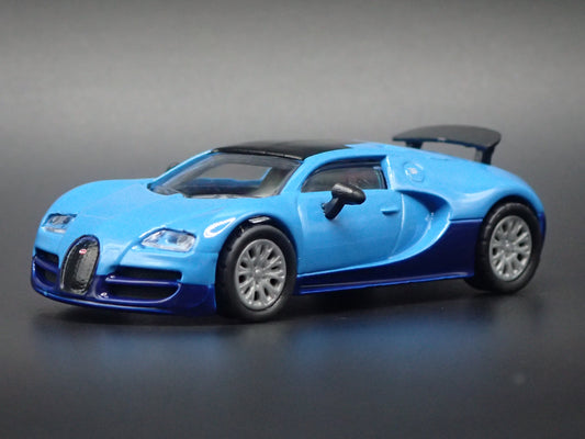 2005-2011 BUGATTI VEYRON SUPER CAR BLUE 1:64 SCALE DIORAMA DIECAST MODEL CAR
