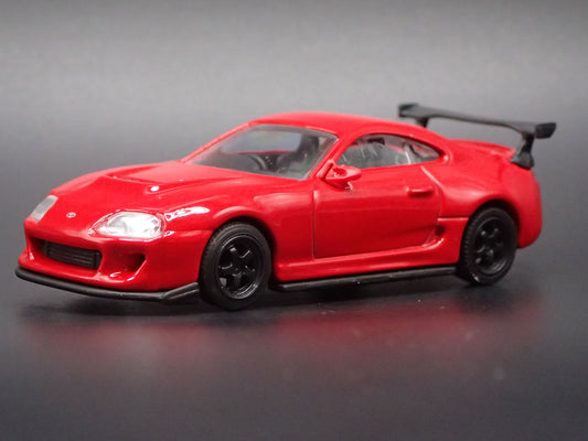 1993 - 2002 TOYOTA SUPRA RED 1/64 SCALE COLLECTIBLE DIORAMA DIECAST MODEL CAR