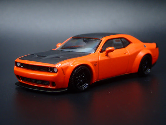 2011-2023 DODGE CHALLENGER SRT HELLCAT ORANGE 1/64 SCALE DIECAST MODEL CAR-Burning Rubber Toy Company