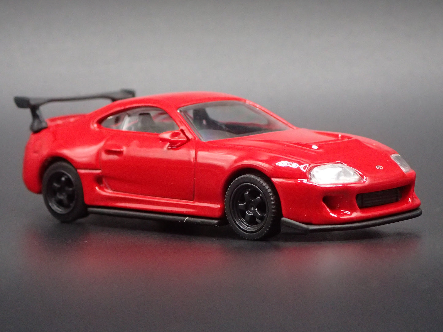 1993 - 2002 TOYOTA SUPRA RED 1/64 SCALE COLLECTIBLE DIORAMA DIECAST MODEL CAR