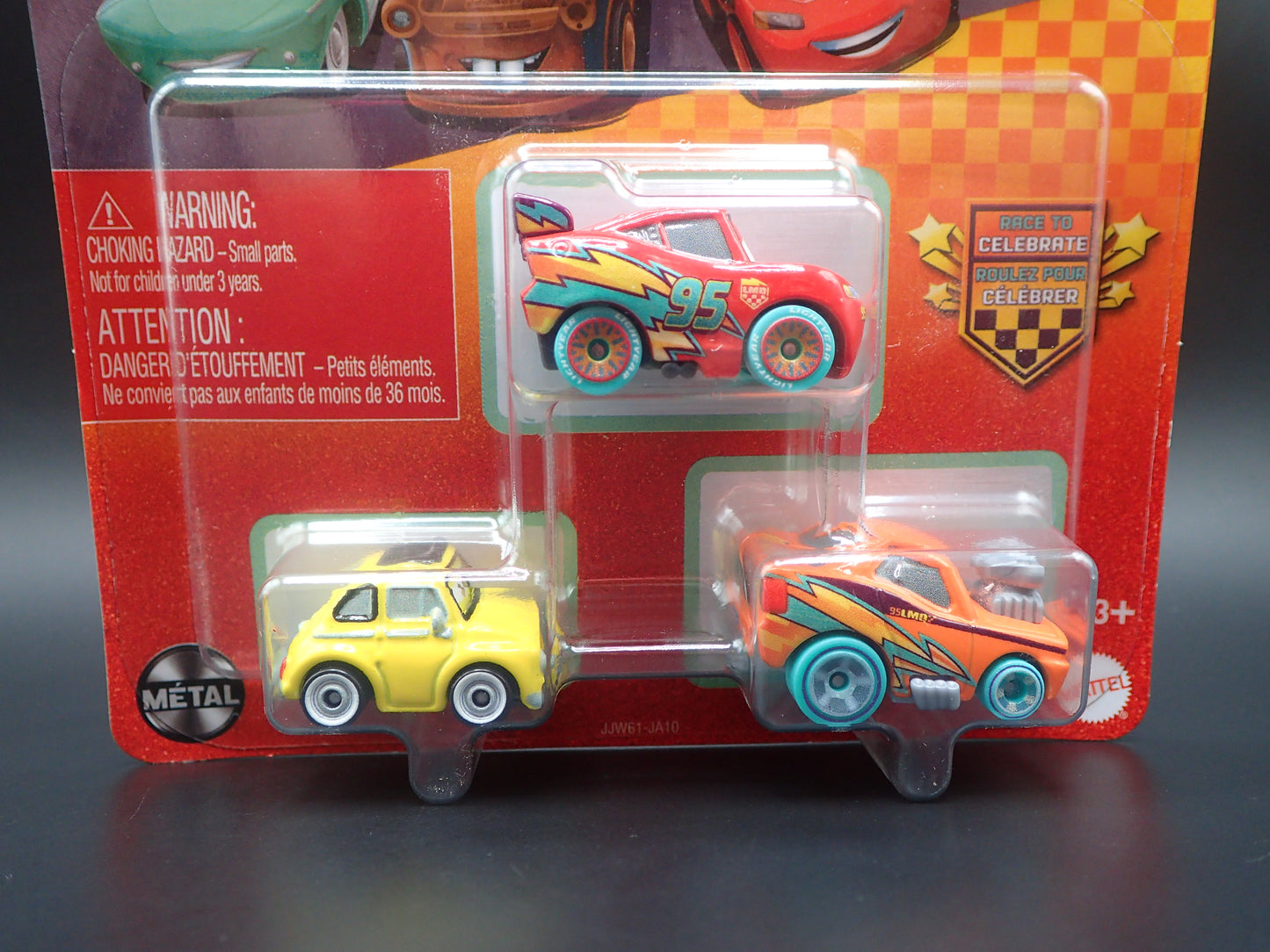2026 DISNEY PIXAR CARS MINI RACERS 3 PACK MCQUEEN, LUIGI, SNOT ROD CELEBRATE