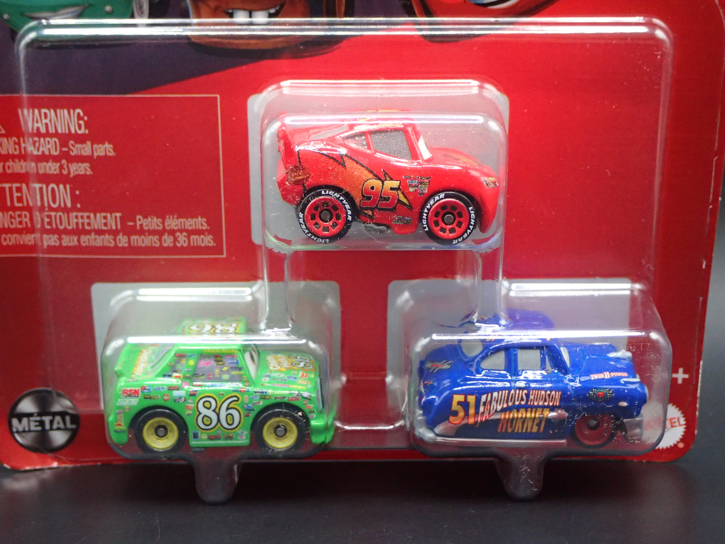 2026 DISNEY PIXAR CARS MINI RACERS 3 PACK MCQUEEN, HUDSON HORNET, CHICK HICKS