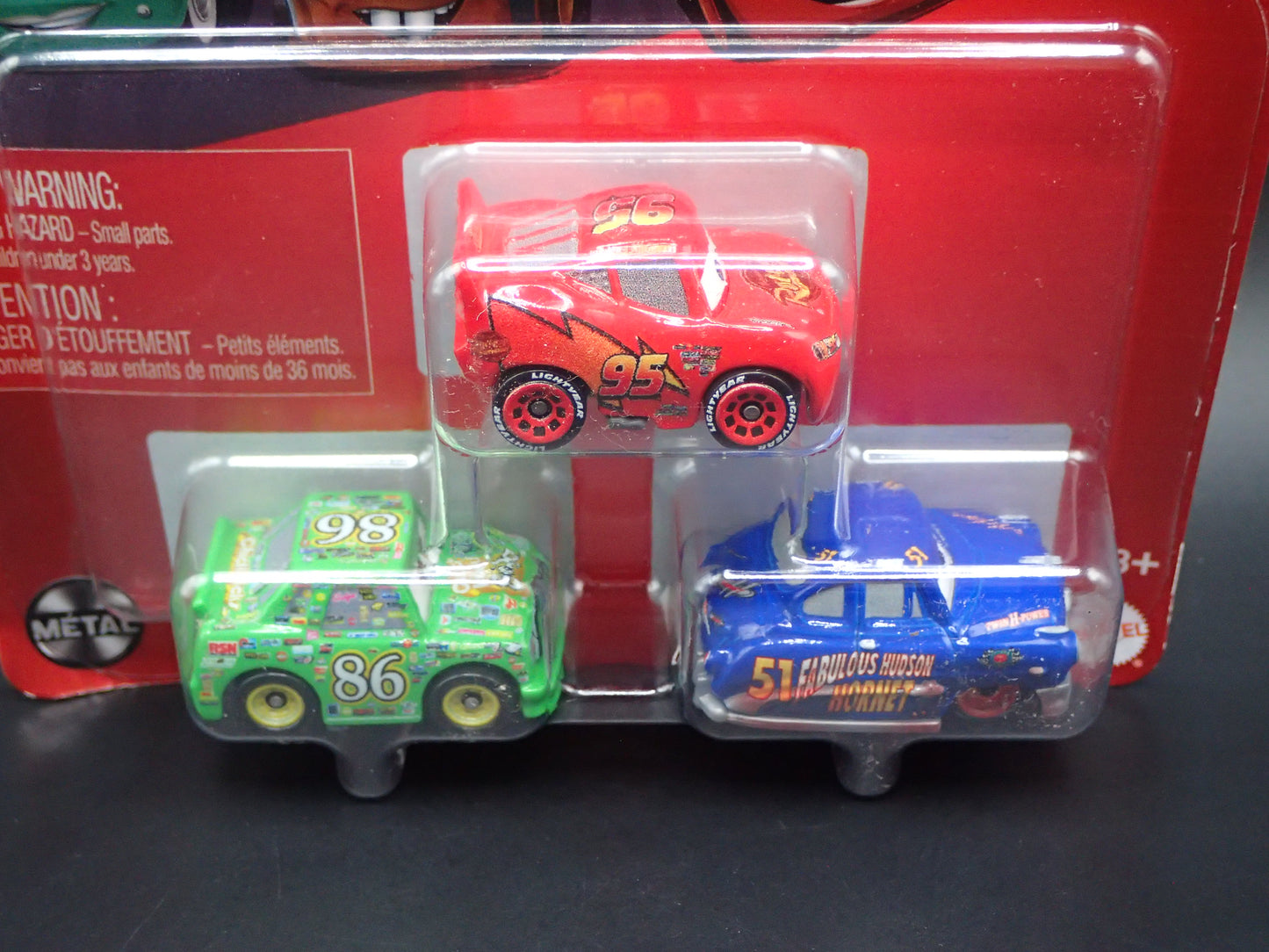 2026 DISNEY PIXAR CARS MINI RACERS 3 PACK MCQUEEN, HUDSON HORNET, CHICK HICKS