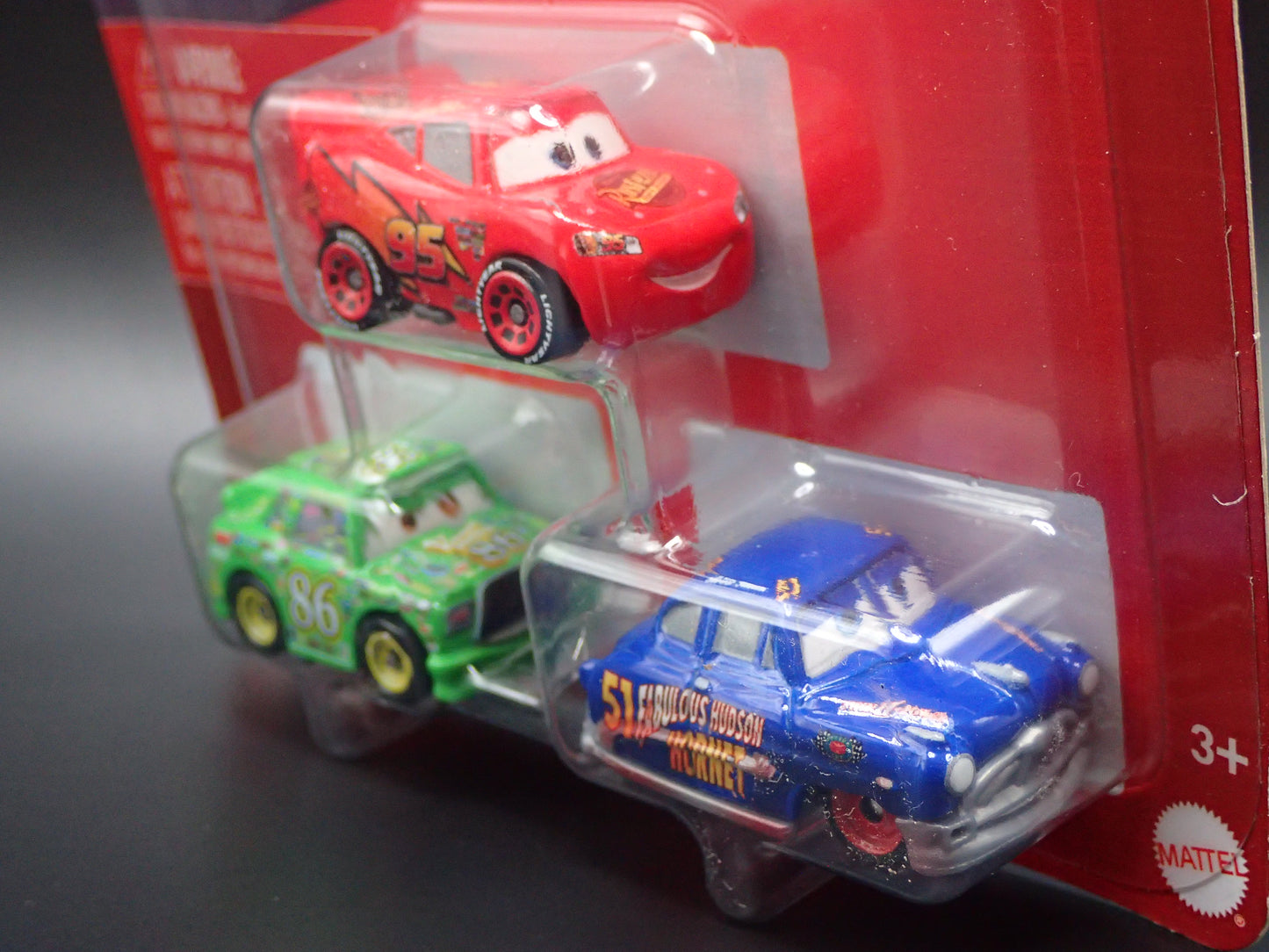 2026 DISNEY PIXAR CARS MINI RACERS 3 PACK MCQUEEN, HUDSON HORNET, CHICK HICKS